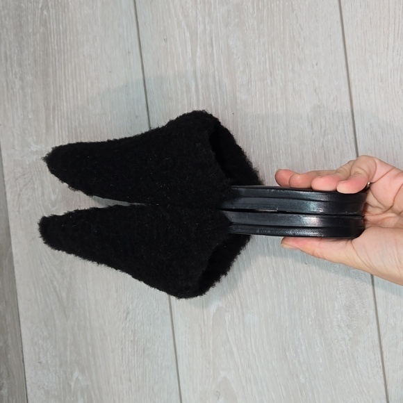 Jenni Kayne Women Shearling Fluffy Pointed toe mule Clog Flats shoes sz 39/9 - Picture 9 of 14